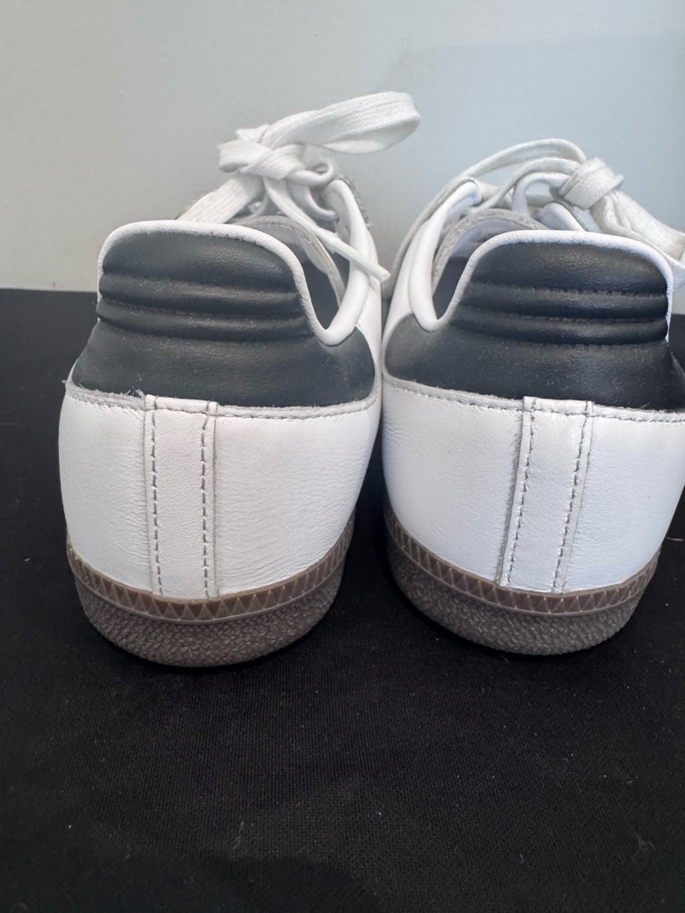 adidas Samba White with Black Stripes and Gray Suede - Picture 6 of 7